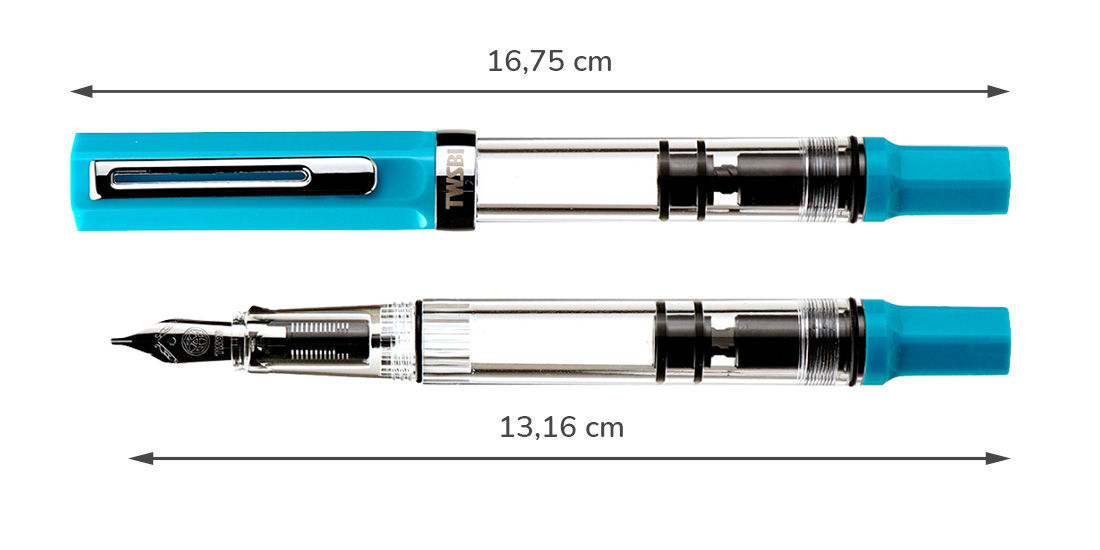 TWSBI pistove pero_cerulean_rozmer